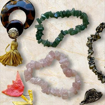 Costume Jewelry Lot of 18 Bracelets & Brooches