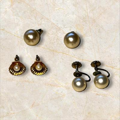 Jewelry Lot of Vintage Pearl Necklaces and Earrings +Crystalish Set