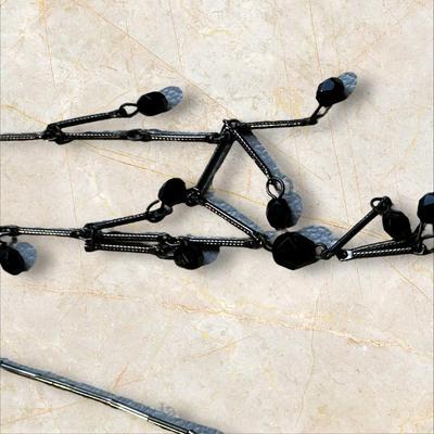 Costume Jewelry Lot of Silver, Black, with Red Mixed Pieces