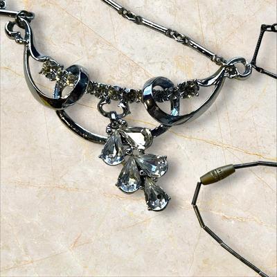 Costume Jewelry Lot of Silver, Black, with Red Mixed Pieces