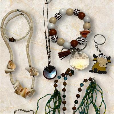 Big Boho Costume Jewelry Lot! Bracelets, Necklaces, Other Small Goodies, Even a Cow!