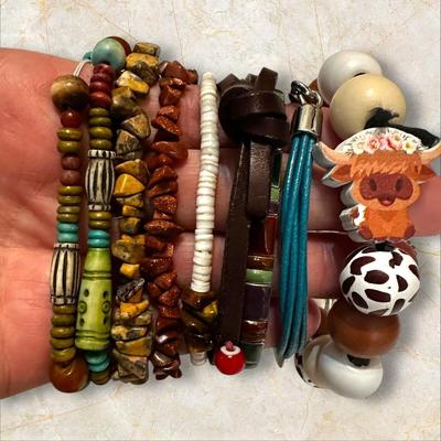 Big Boho Costume Jewelry Lot! Bracelets, Necklaces, Other Small Goodies, Even a Cow!