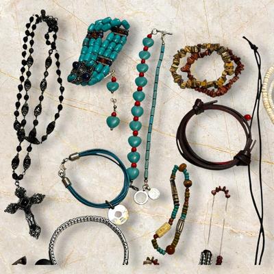 Big Boho Costume Jewelry Lot! Bracelets, Necklaces, Other Small Goodies, Even a Cow!