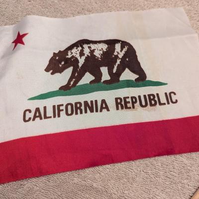 Sale Photo Thumbnail #2836: 3 Handheld Flags California Republic - Dirico Maine - Arizona Flag