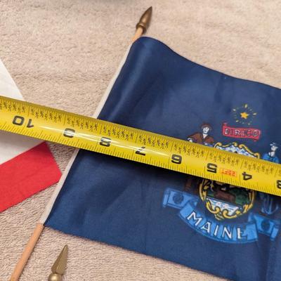 Sale Photo Thumbnail #2838: 3 Handheld Flags California Republic - Dirico Maine - Arizona Flag