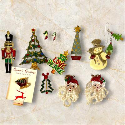 Christmas Festive Pins & Earrings- Get Ready for the Holidays!