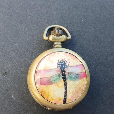 Dragonfly pocket watch with Necklace & earring set and a dragonfly pendant