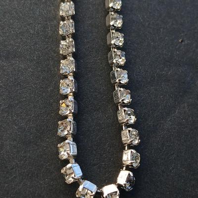Rhinestone necklaces with a vintage rhinestone and faux pearl bracelet