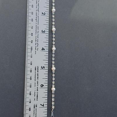 Rhinestone necklaces with a vintage rhinestone and faux pearl bracelet