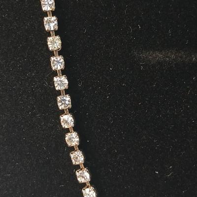 Rhinestone necklaces with a vintage rhinestone and faux pearl bracelet