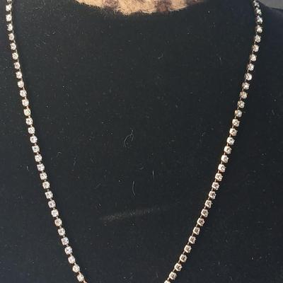 Rhinestone necklaces with a vintage rhinestone and faux pearl bracelet