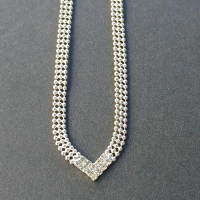 Rhinestone necklaces with a vintage rhinestone and faux pearl bracelet