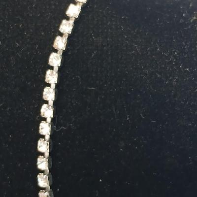 Rhinestone necklaces with a vintage rhinestone and faux pearl bracelet