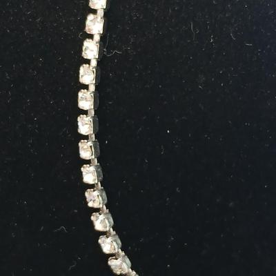 Rhinestone necklaces with a vintage rhinestone and faux pearl bracelet
