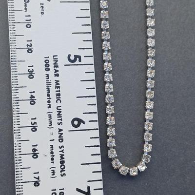 Rhinestone necklaces with a vintage rhinestone and faux pearl bracelet