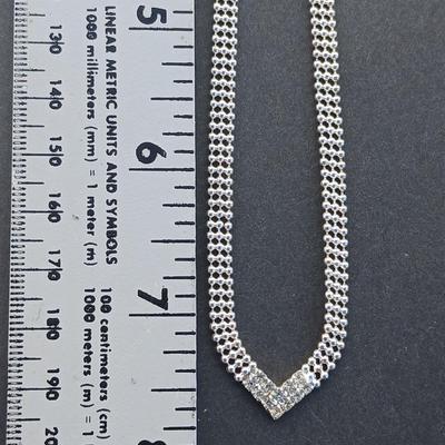 Rhinestone necklaces with a vintage rhinestone and faux pearl bracelet