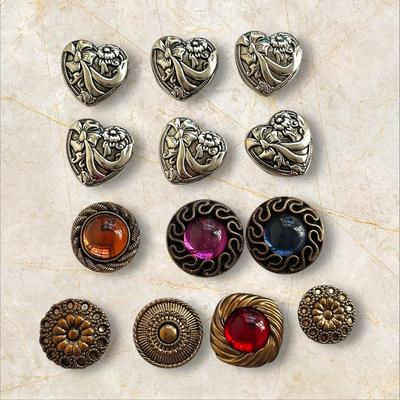 13 Button Covers with 6 Hearts