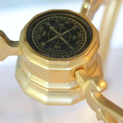 Floor Standing Blue Lapis Gemstone World Globe Gold Tripod