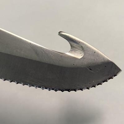 Fixed Blade Cutco 5717 KP Olean, NY- Black Gut Hook Serated Hunting Fishing Camping USA w/ Leather Sheath