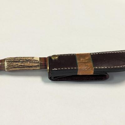 Rostfrei Rigid RG38 Italy Stag Hunting Knife w/ Leather Sheath