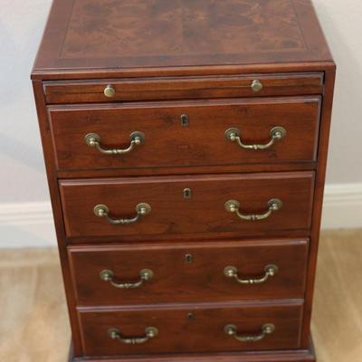 Mahogany 3-Drawer Chest with File Cabinet