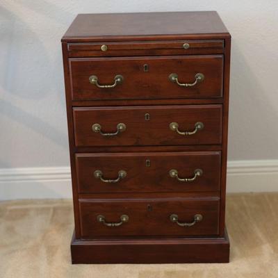 Mahogany 3-Drawer Chest with File Cabinet