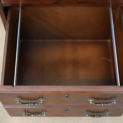 Mahogany 3-Drawer Chest with File Cabinet