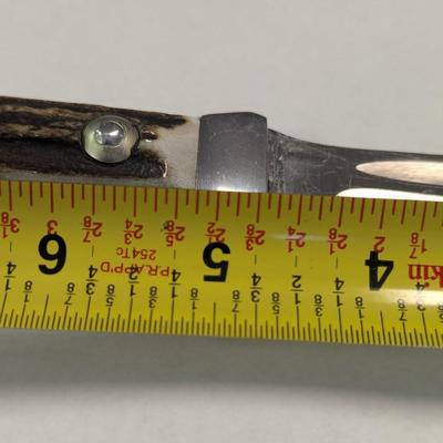 Vintage Trophy Line Pro Hunter 379 Solingen Germany Knife w/ Leather Sheath