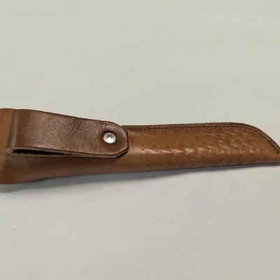 Vintage Trophy Line Pro Hunter 379 Solingen Germany Knife w/ Leather Sheath