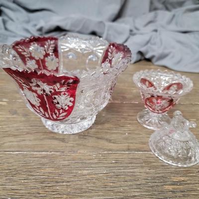 Bleikristall Bowl / Hofbauer Bird Dish