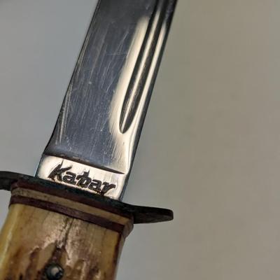 Fixed Blade Kabar Trout Knife w/ Leather Sheath