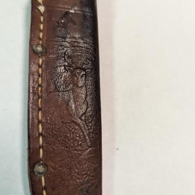 Fixed Blade Kabar Trout Knife w/ Leather Sheath