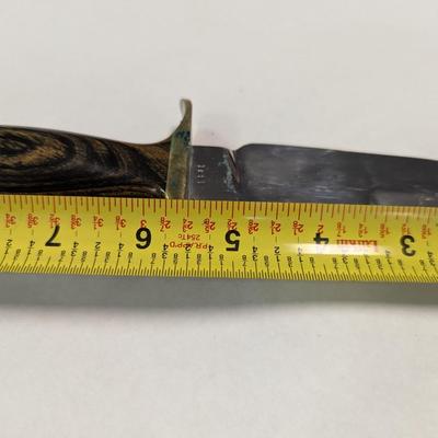 Smith & Wesson Fixed Blade Wooden Handled 1431 Knife w/ Leather Sheath