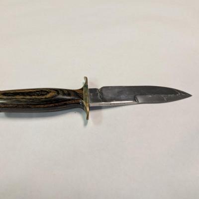 Smith & Wesson Fixed Blade Wooden Handled 1431 Knife w/ Leather Sheath