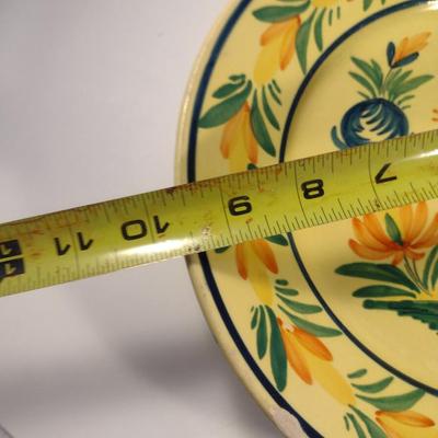 Sale Photo Thumbnail #315: Vintage HB Quimper France Plates- Set of Four- Approx 9 5/8" in Diameter.  Four designs.  Items have chipping- please see all pictures.