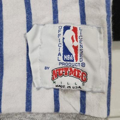 Vintage 90’s Minnesota Timberwolves Logo Pinstripe Pullover Sweatshirt Size M Retro Nutmeg Mills