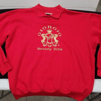 Giorgio Beverly Hills Vintage Sweater Red Pullover Size XXL