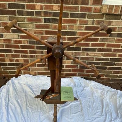 Antique Primitive Wooden Wool Yarn Skein Winder Reel Spinning Wheel