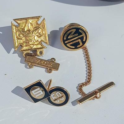 Neat variety of Curio keepsakes - ceramic table lighter - Pill box - vintage tape measure - pocketknife - Burrough's Adding Machine...