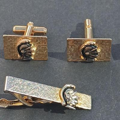 Vintage tie bars, cuff links, and tie clips