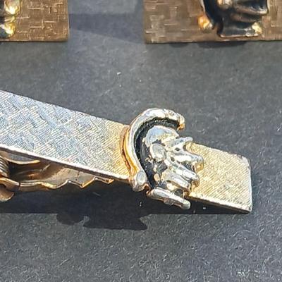 Vintage tie bars, cuff links, and tie clips