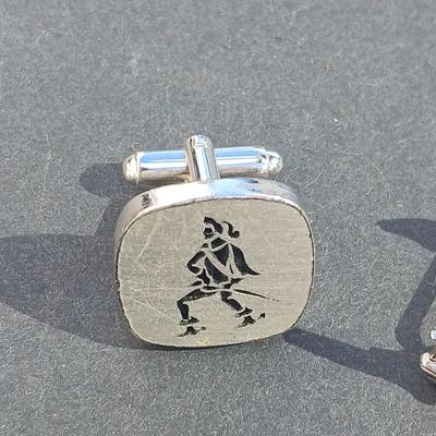 Collection of vintage cuff links - Thai dancer Cufflinks - Ceasar MP cufflinks - Nautical boat motor cufflinks