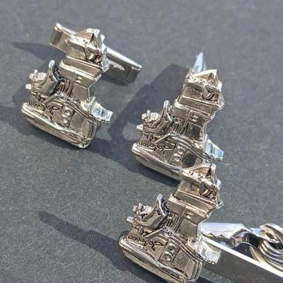 Collection of vintage cuff links - Thai dancer Cufflinks - Ceasar MP cufflinks - Nautical boat motor cufflinks