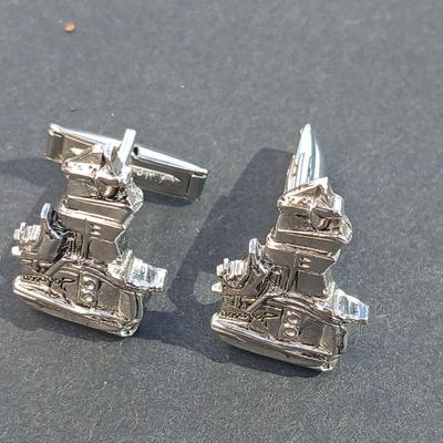 Collection of vintage cuff links - Thai dancer Cufflinks - Ceasar MP cufflinks - Nautical boat motor cufflinks