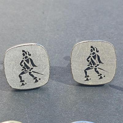 Collection of vintage cuff links - Thai dancer Cufflinks - Ceasar MP cufflinks - Nautical boat motor cufflinks
