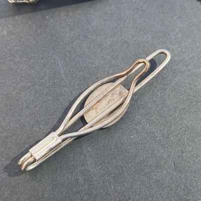 Vintage equestrian cuff links, Tie Chain VAC - vintage Tie clips - in an old box.