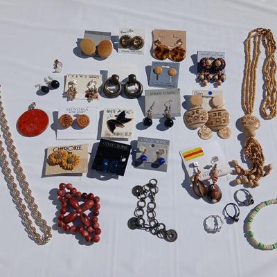 Fun and unique earrings - with necklace, bracelets, and rings