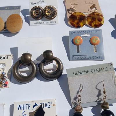 Fun and unique earrings - with necklace, bracelets, and rings
