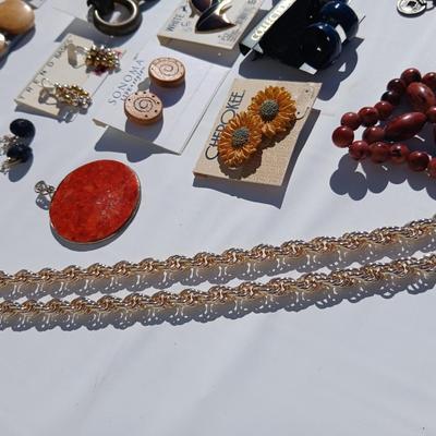 Fun and unique earrings - with necklace, bracelets, and rings