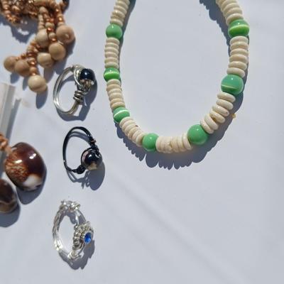 Fun and unique earrings - with necklace, bracelets, and rings